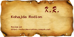 Kohajda Rodion névjegykártya